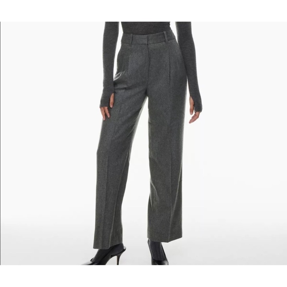 NEW Aritzia The Effortless Pant Women Grey 2 High Rise Wide Leg Wool Cashmere